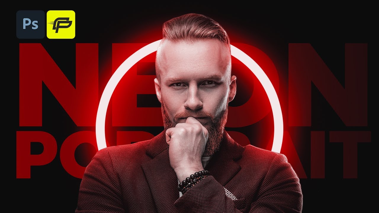 How to Add a Neon Circular Effect to Your Portrait in Photoshop | Neon Glow Tutorial Photoshop