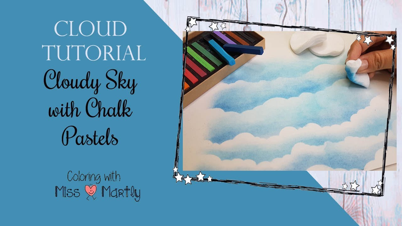 Tutorial: Easy CLOUDY SKY with CHALK PASTELS | Coloring CLOUD Background