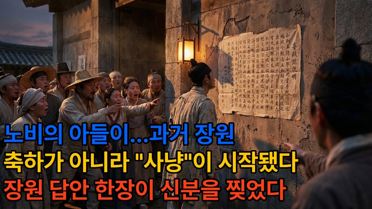 노비의 아들이 과거 장원을 하자 벌어진 일: 조선시대 야담｜신분을 뒤집은 한 줄의 답안, 그리고 사라진 합격자