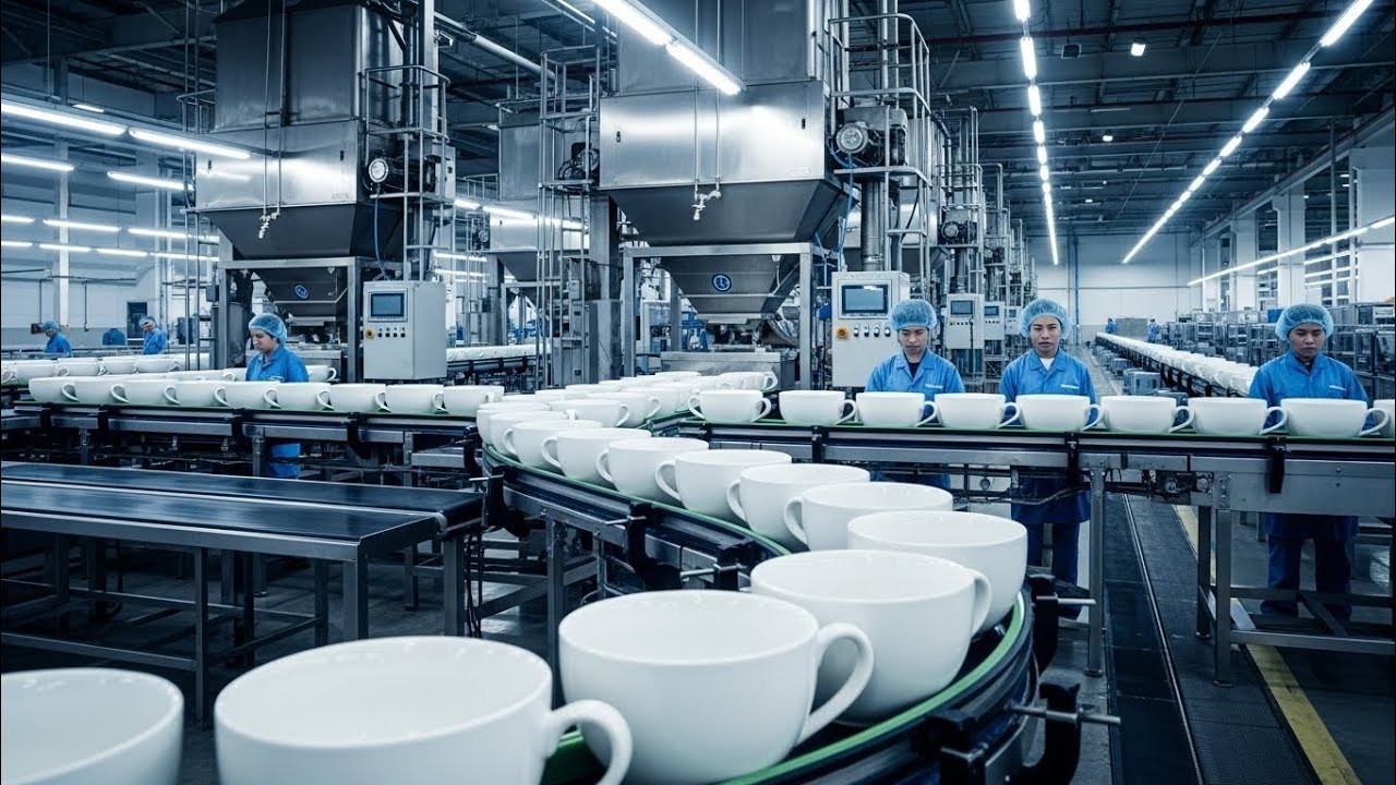 Inside a tea Cup Factory: From Raw Clay to Packed Tea Cups (The Whole Process) 