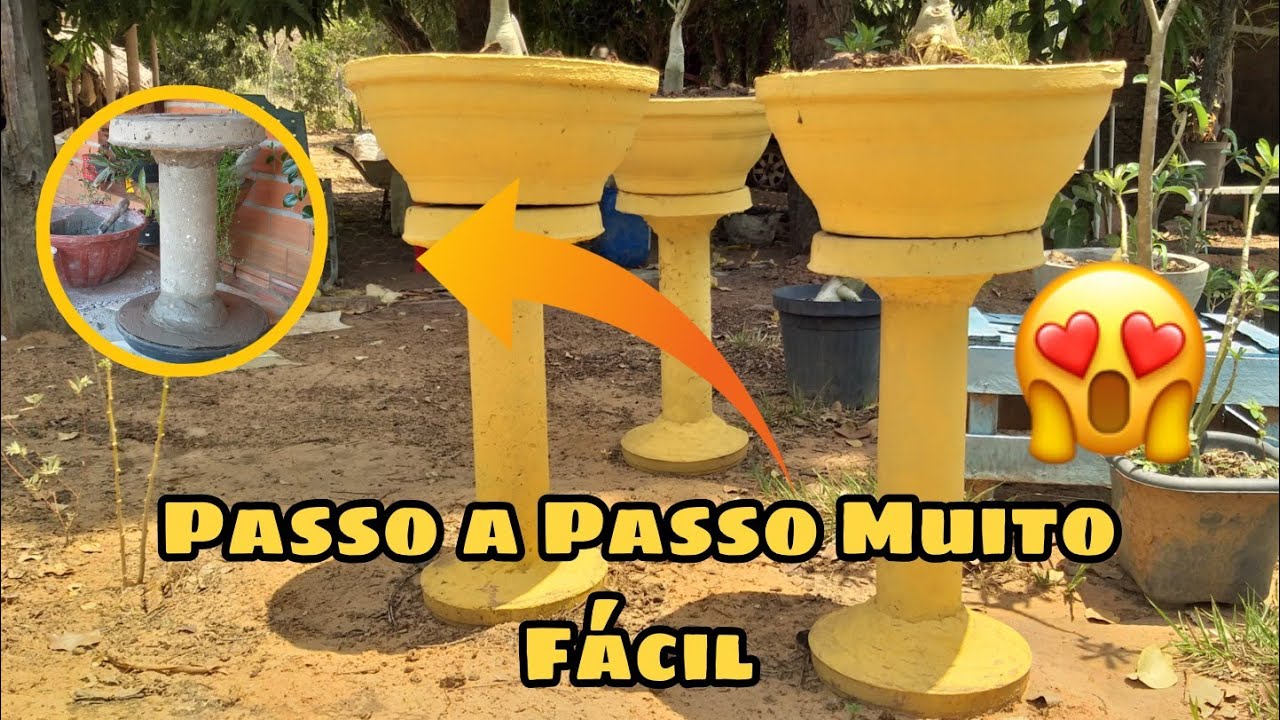 Coluna de cimento para vaso! veja como é fácil a forma que eu faço 😱😍