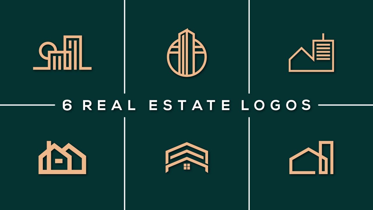6 Minimal Real Estate Logo Design (Speed Art) - How to Design a Logo in Illustrator