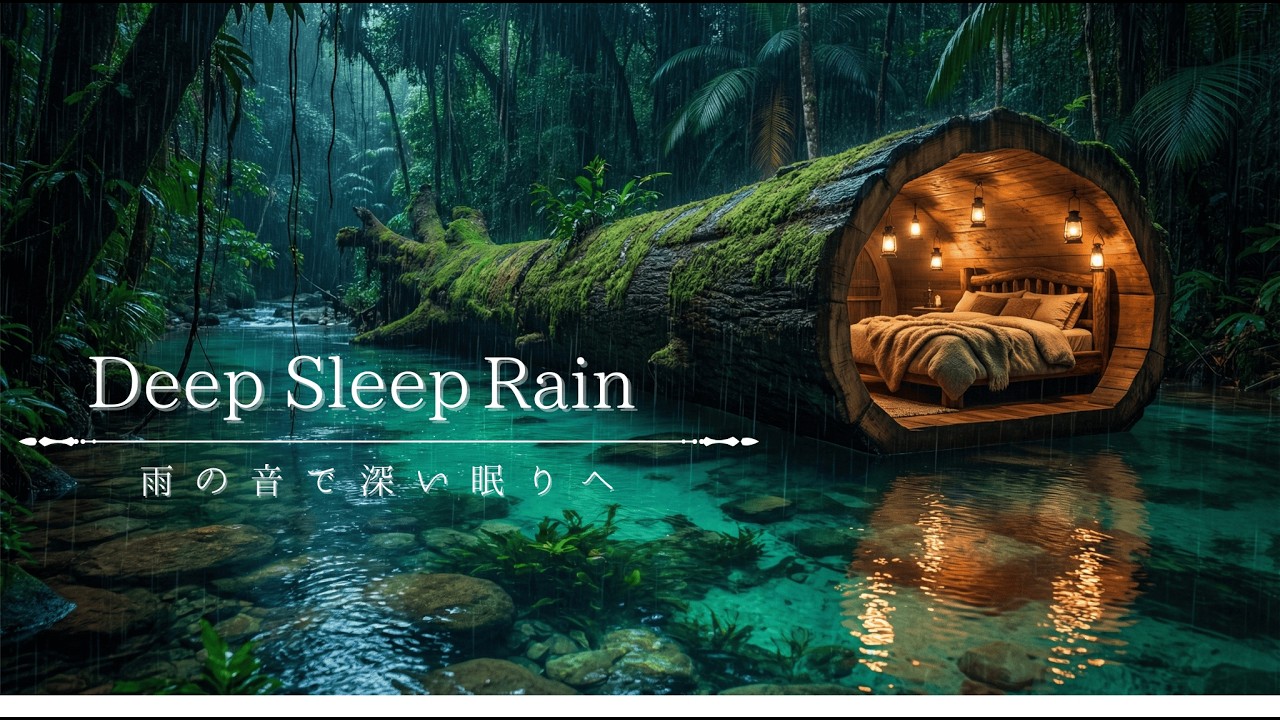 Night Rain in a Hidden Forest Cabin | Deep Sleep, Relax, Study