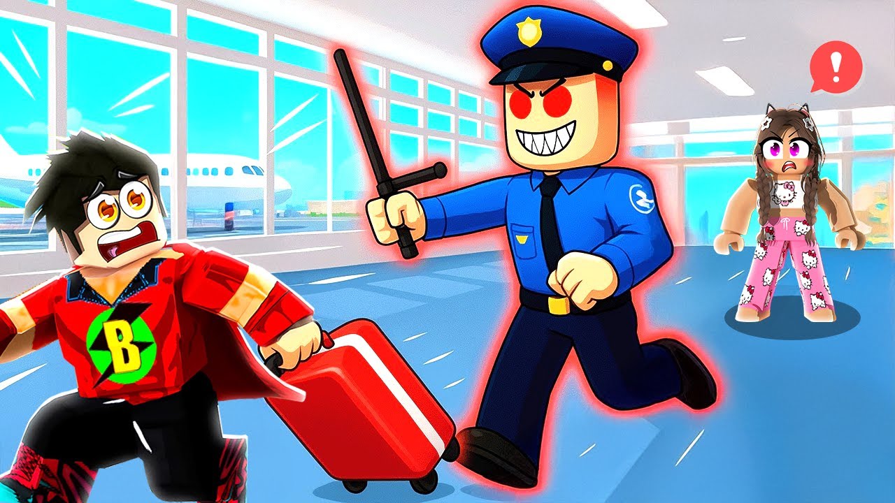 BABİ İLE UÇAĞI KAÇIRDIK! POLİSLER BİZİ KOVALADI 😥 Roblox