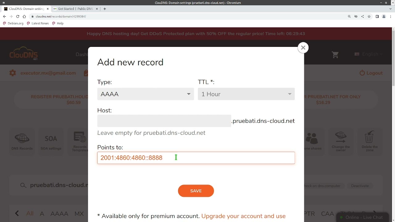 Registro DNS AAAA - Apunta tu dominio a la IP version 6