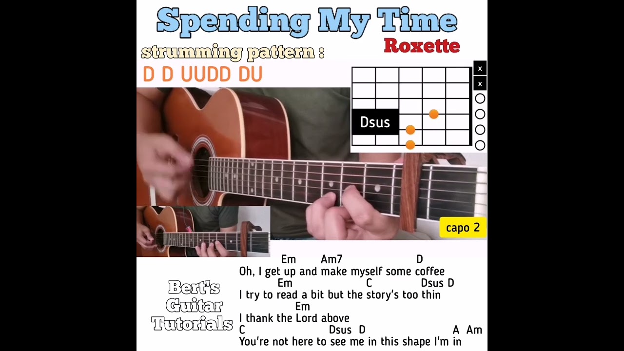 Spending My Time - Roxette guitar chords w/ lyrics & strumming tutorial