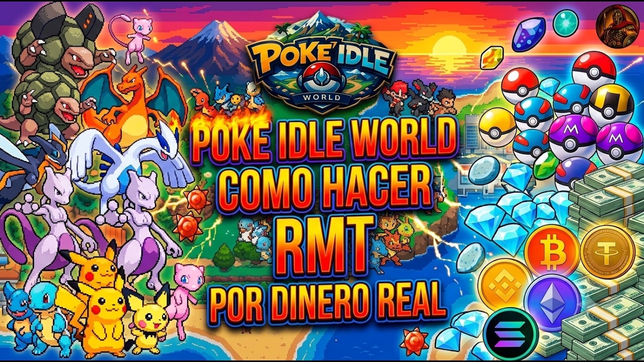 POKE IDLE WOLRD 🔥 como hacer RMT por dinero REAL 🤑 POKETIBIA que todos JUEGAN 2026