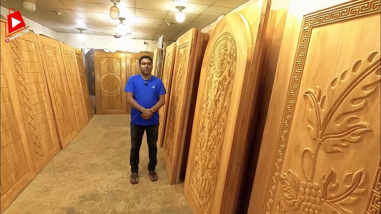 100%🔥কেমিক্যাল ট্রিটমেন্ট মেহগনি কাঠের দরজা। mahogani kather dorja design price