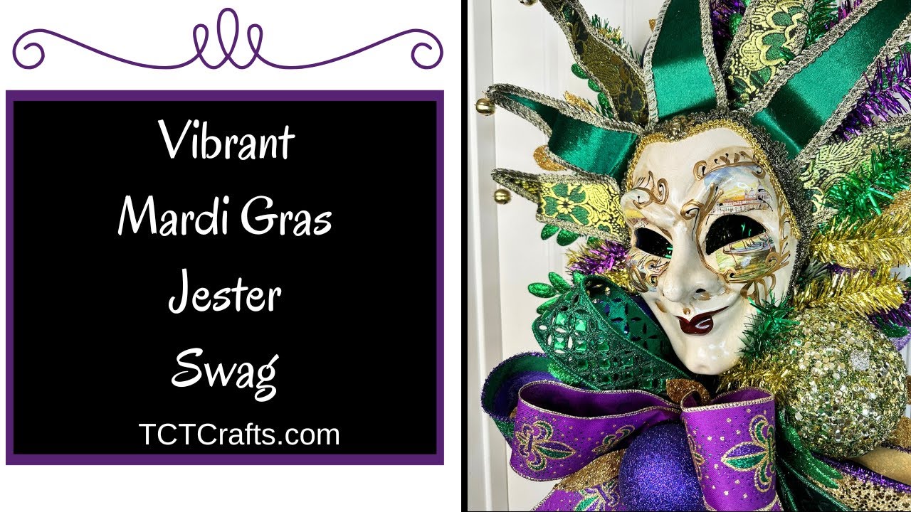 Creating a Stunning Mardi Gras Jester Mask Swag | DIY Home Decor Tutorial