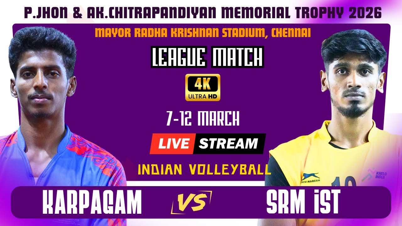 Day 3 | SRM Vs Karpagam | Mens | P.John & AK.Chithrapandian Memorial Volleyball Tournament 2026