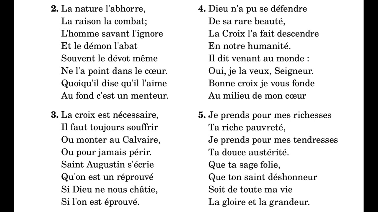 cantique Le Triomphe de la Croix