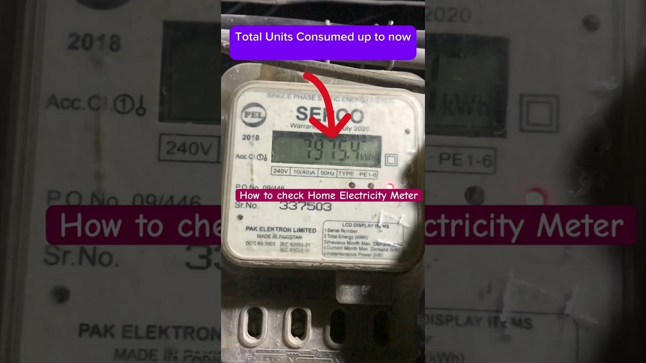 How to check electricity meter / Units / load.