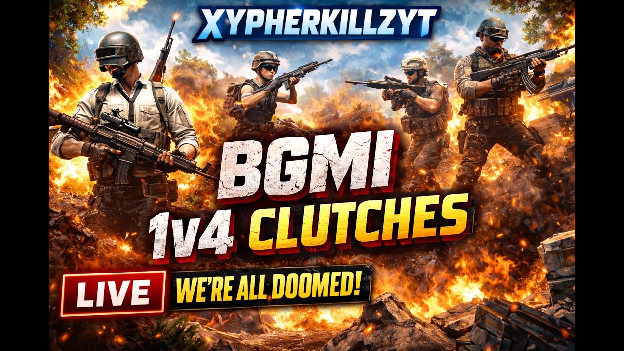 BGMI 1v4 Clutches 🔥 Rank Push Crown to Ace | Intense Gameplay LIVE | XypherKillzYT 