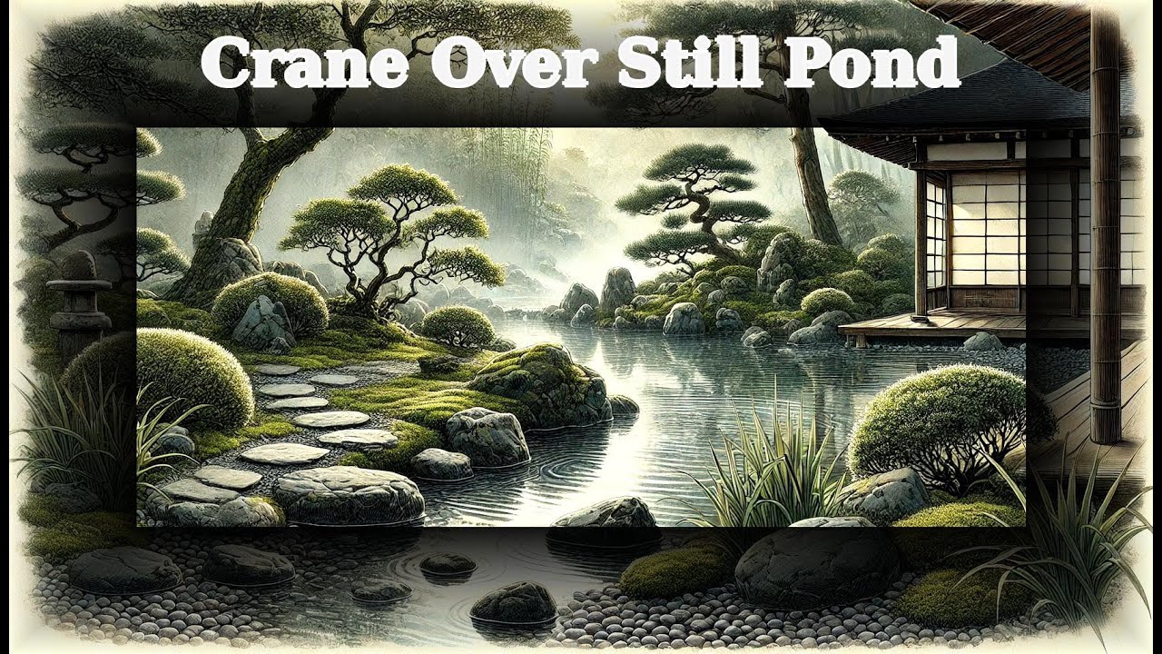Crane Over Still Pond | Zen Ambient Soundscape for Reflection & Calm