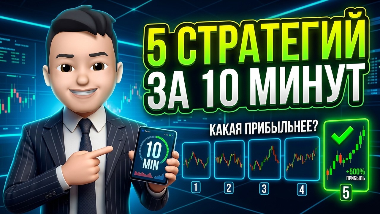 5 СТРАТЕГИЙ за 10 минут | Уровни, Тренд, Индикаторы и AI (Pocket Option)