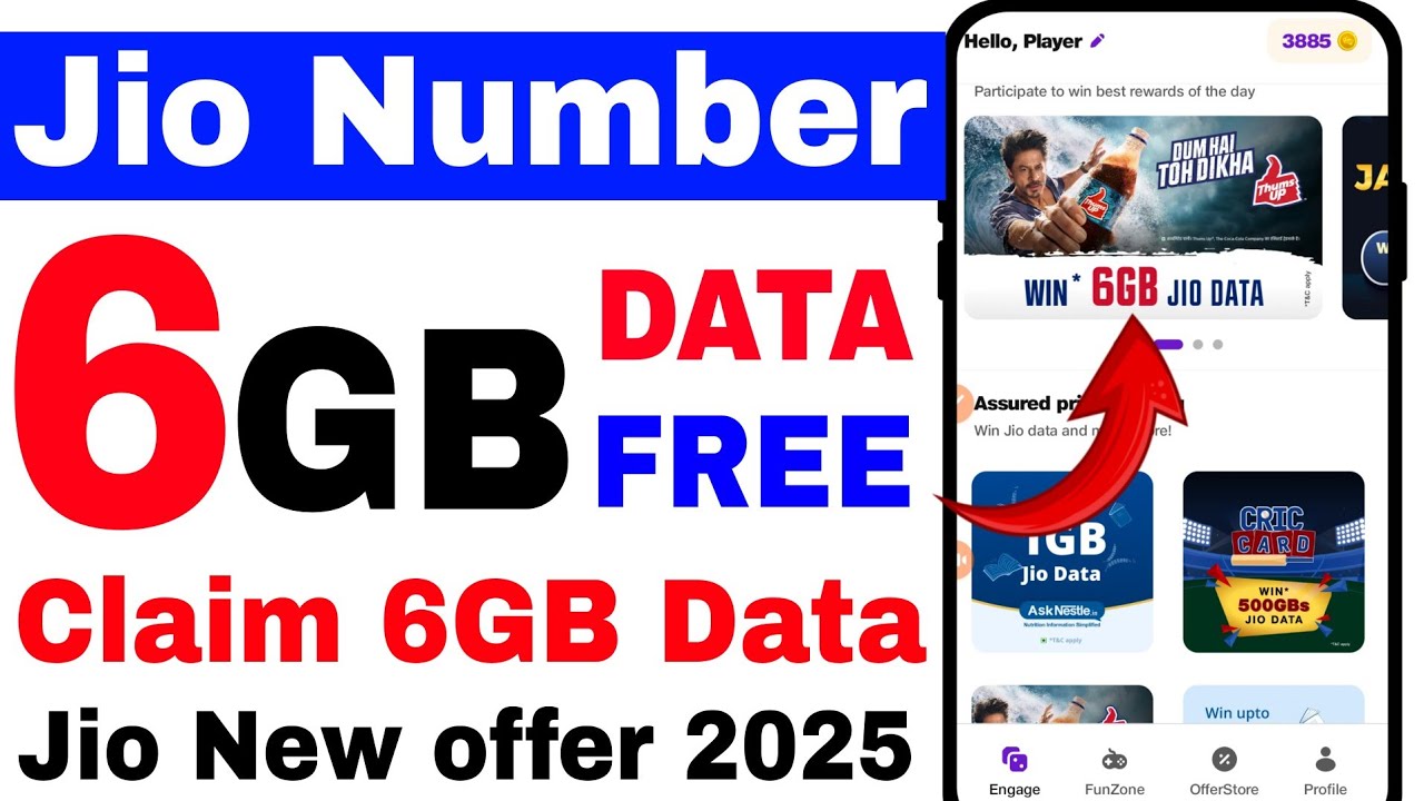 Jio 6GB Free data offer 2025 | Jio free data offer today | Jio claim 6GB data | My jio 6GB free data