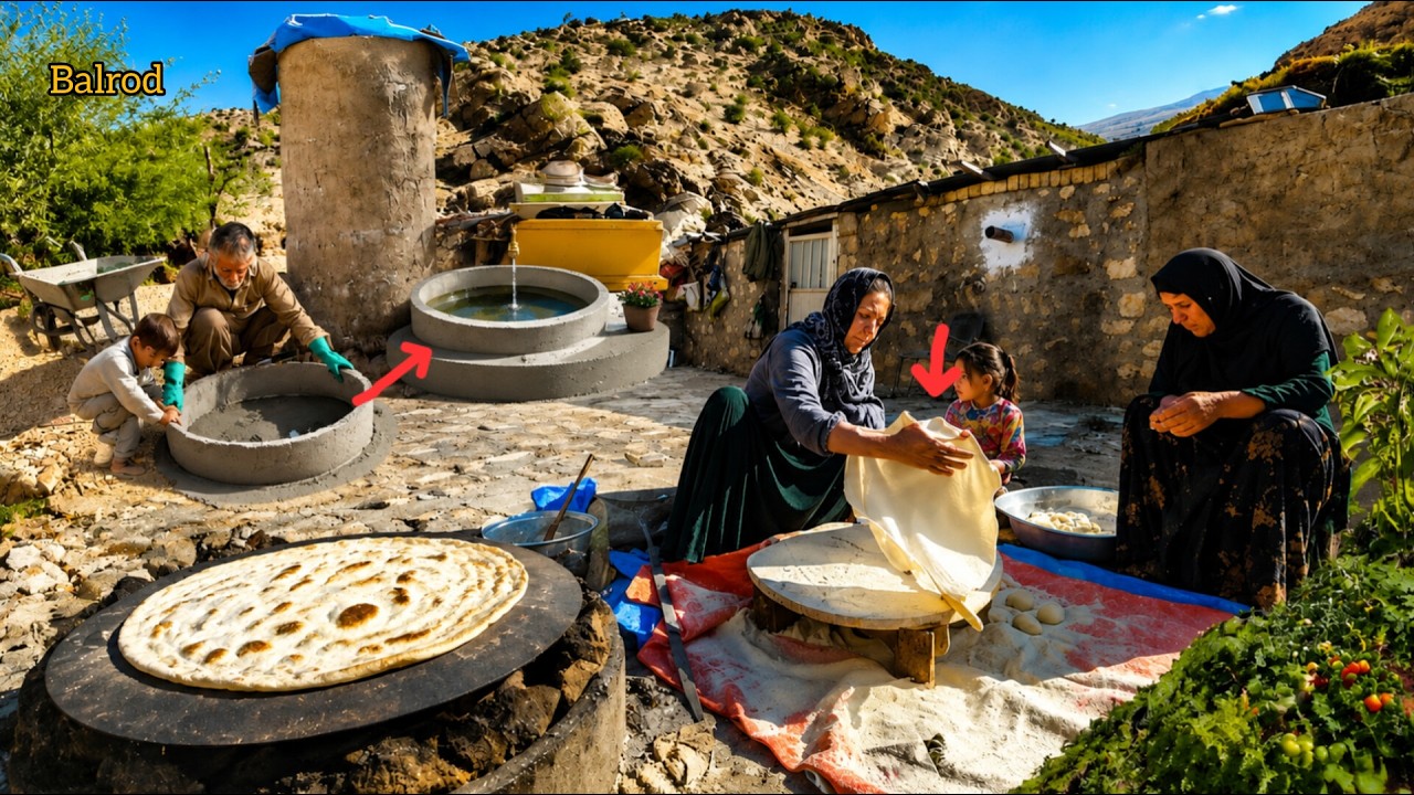The secret to baking Tiri bread and making nomadic cement sinks; collaboration at Jahangir's house