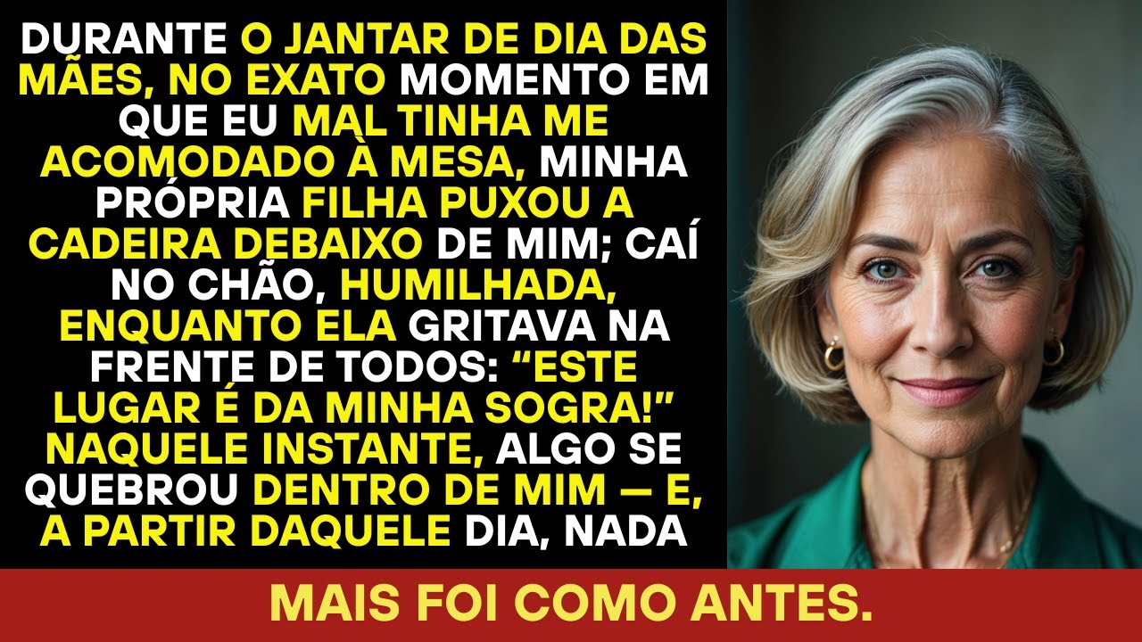 No Dia das Mães, minha filha tirou minha cadeira: “É para minha sogra sentar”.