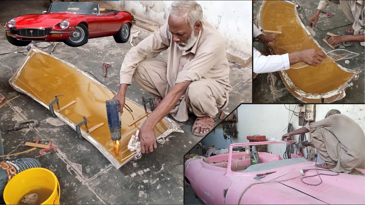 Amazing Process of Making Sports Car Windshield with Amazing Secret | Jagure E Type Supercar Replica
