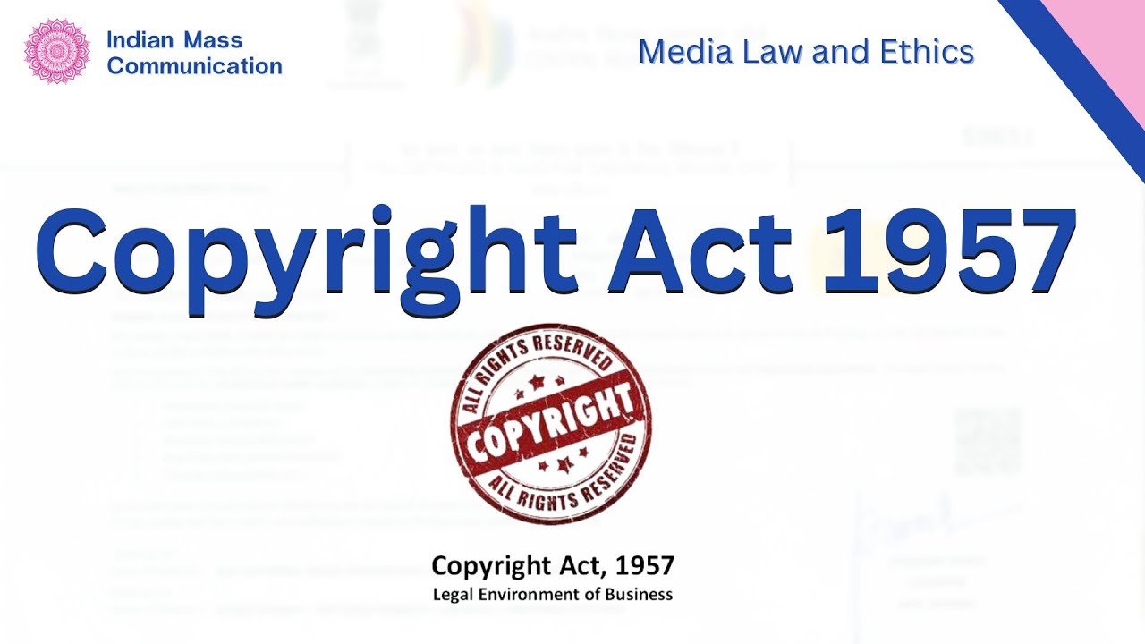 6.12  Copyright Act 1957 | UGC NET Mass Communication and Journalism | CUET PG | COQP17