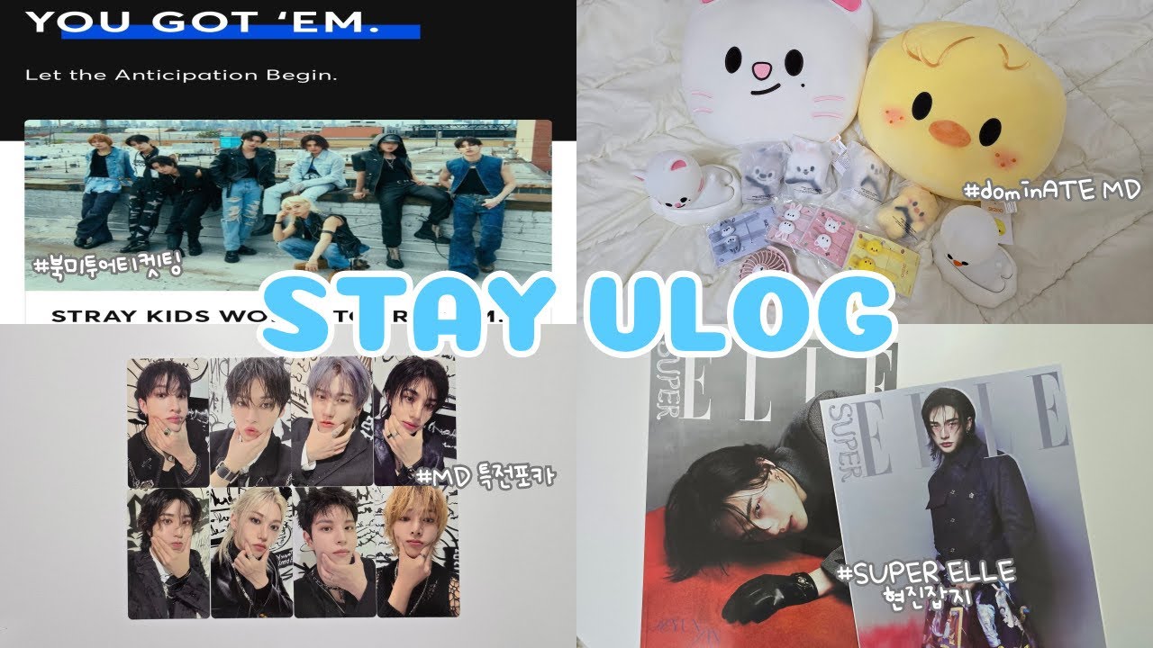 [STAY VLOG] 내 남자(?) 한번 보러가기 힘드네요(⁎⁍̴̆Ɛ⁍̴̆⁎) : 북미투어티켓팅 | dominATE콘서트 MD | 슈퍼엘르잡지