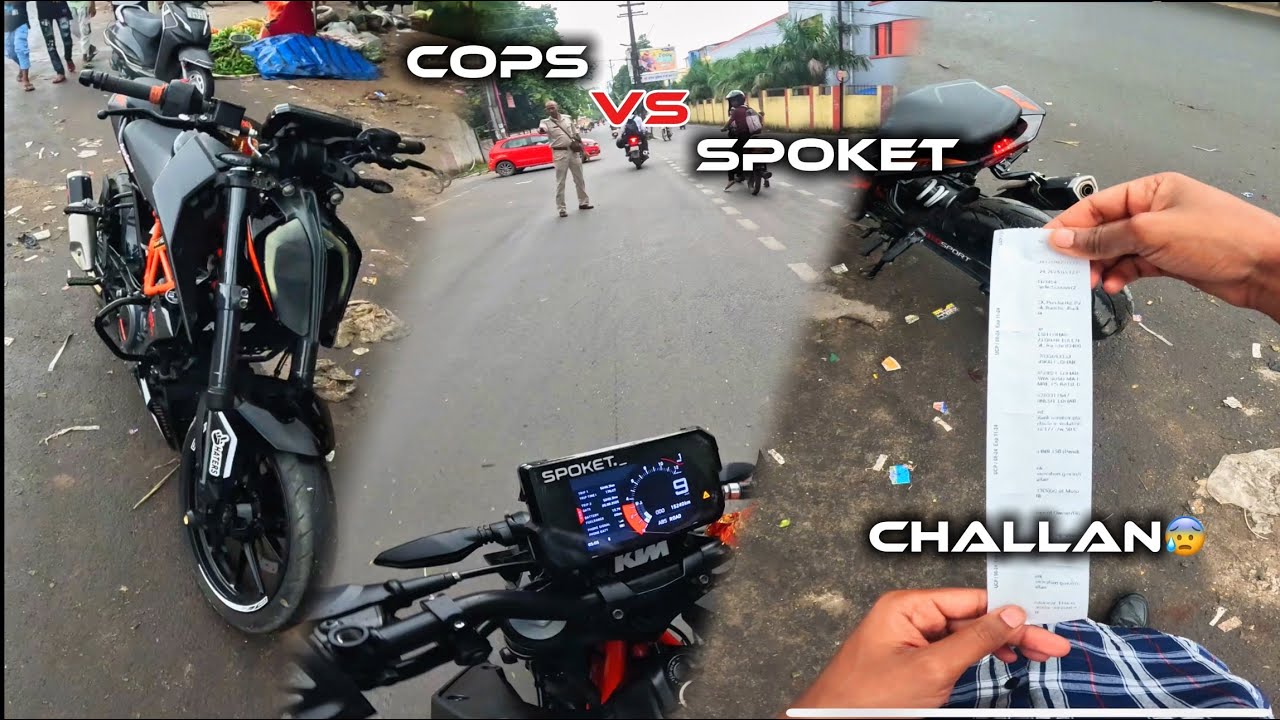 Cops VS Spoket🚔 / Wheelie / Challan😰