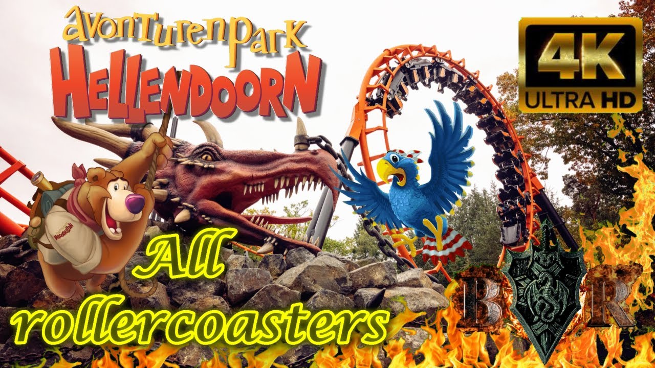 All rollercoasters Avonturenpark Hellendoorn - Onride [4K]