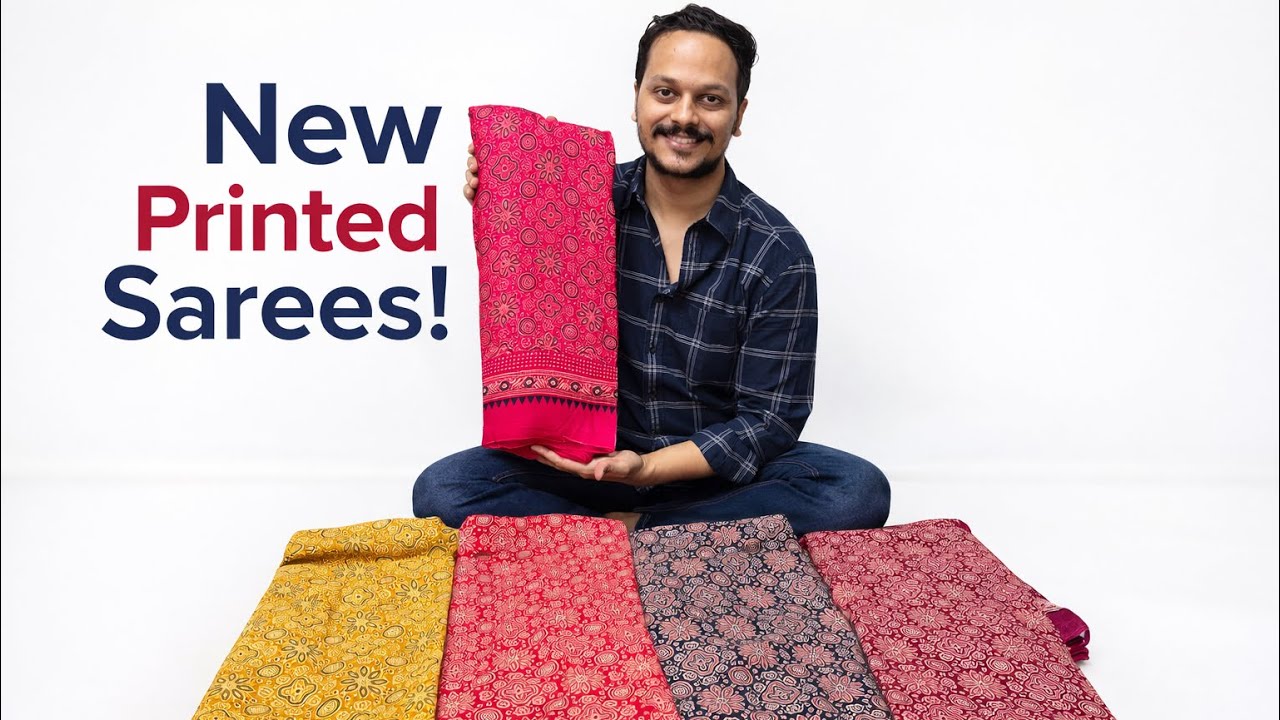 New Ajarakh print Sarees Collection Manufacturing rates,Surat Saree wholsale market #shivgaurisarees