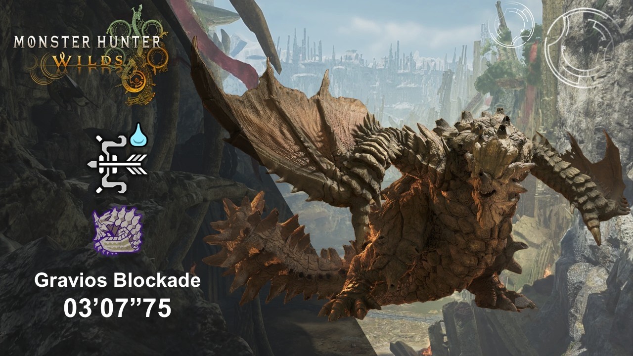 【MHWilds】Tempered Gravios Solo Bow - 03:07 (Hunting Exercise)