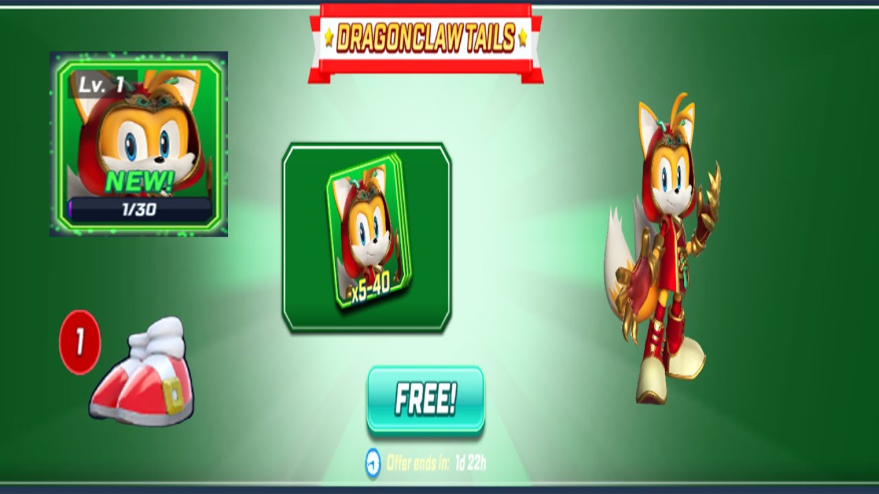 Sonic Forces Mobile - DRAGONCLAW TAILS New Runner Unlocked Free Cards (android, ios) Gameplay 3D