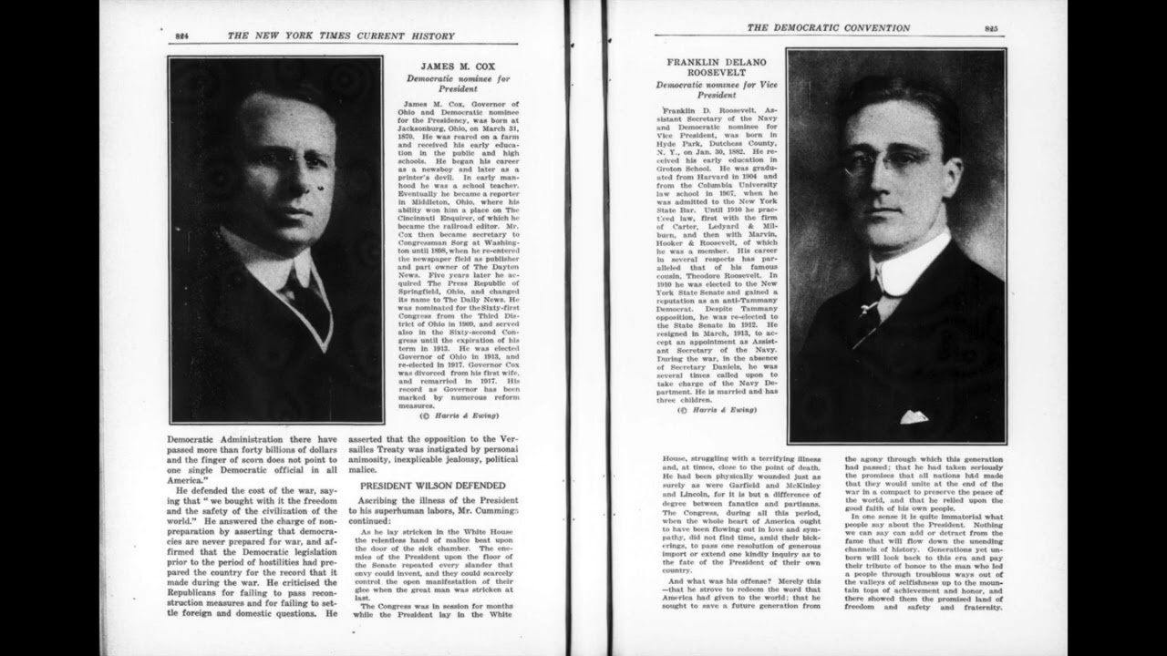 1920 Election: Democratic Convention Sketch
