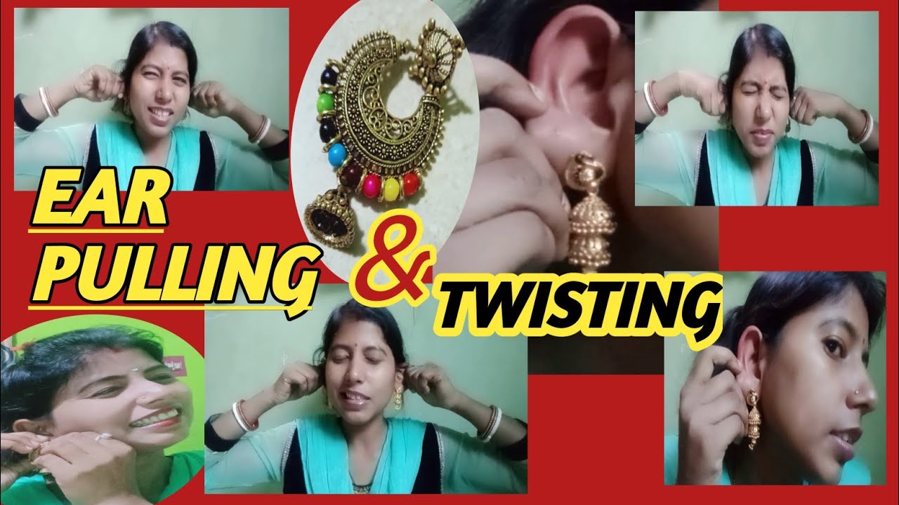 Most requested challenge vedio//omg😱ear pulling & twisting  with 6 different earrings#earpulling#