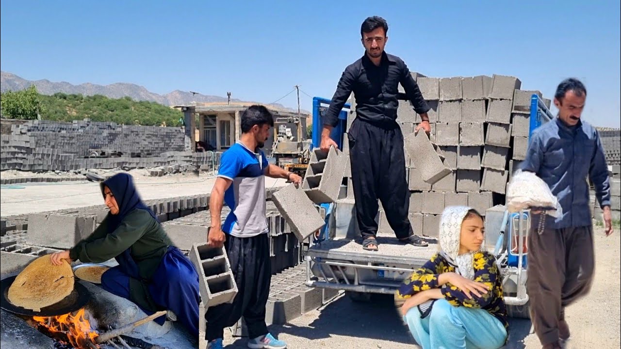 A busy morning baking hot bread and loading blocks by Abbas