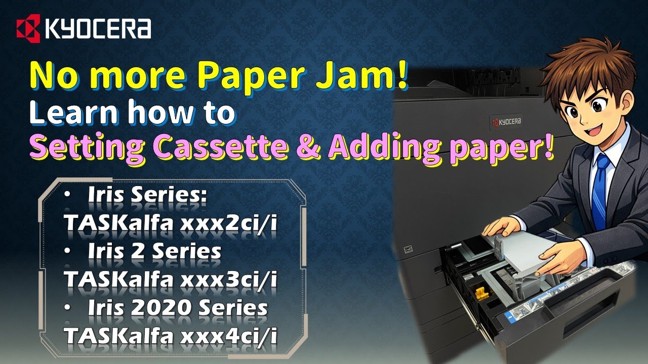 KYOCERA｜Paper tray / Cassette Setting Tutorial｜Paper size and orientation setting｜Iris 2｜Iris 2020