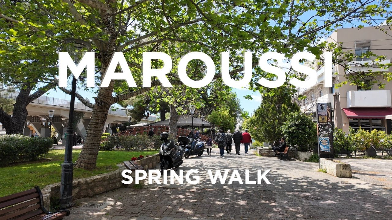 🌿 A Sunny Spring Stroll Through Maroussi, Athens [4K] 🌞🚶‍♂️
