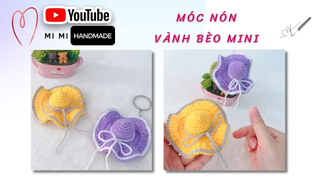 Móc Nón Vành Bèo Mini 👒 | Làm Móc Khoá, Kẹp Tóc & Trang Trí Thú Cưng | Cute Mini Hat | Mimi Handmade