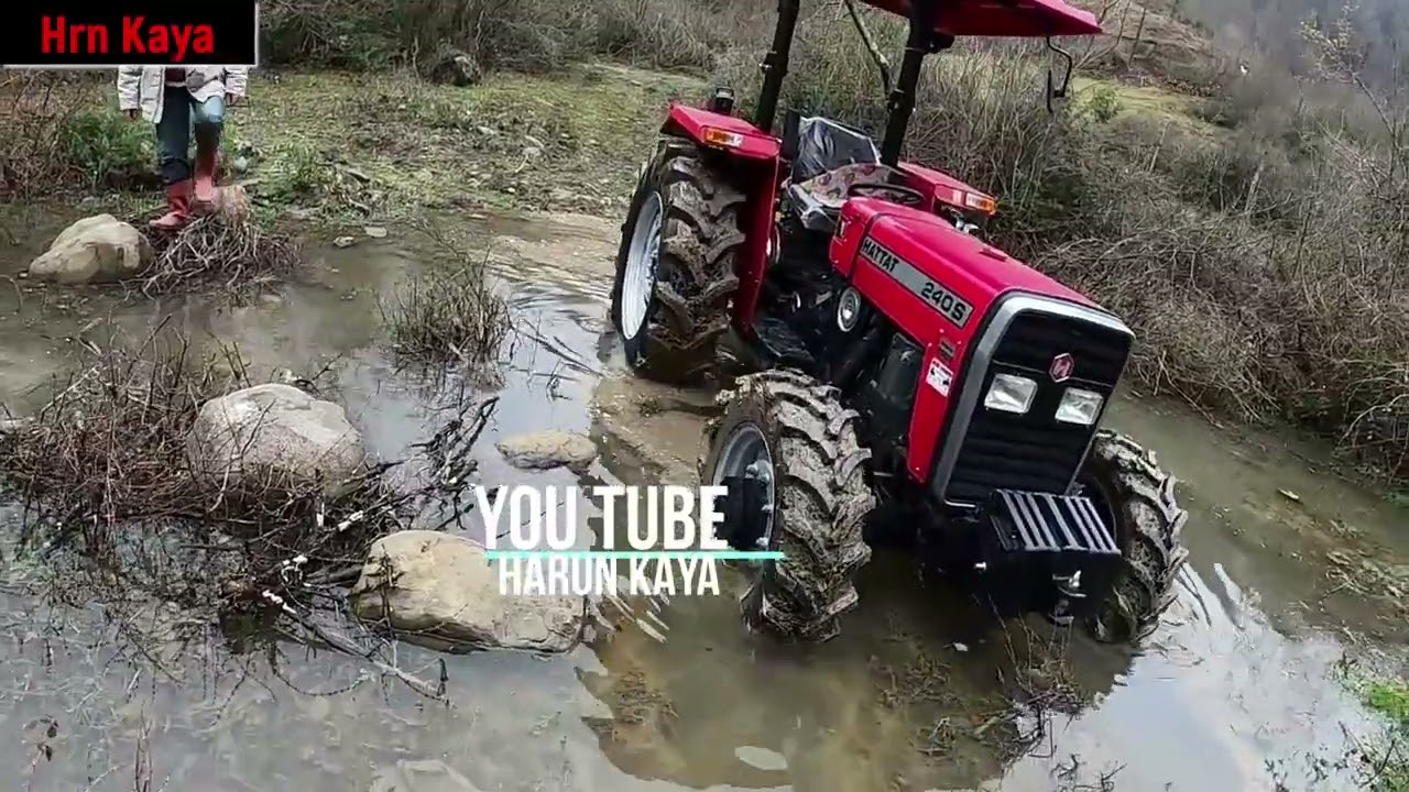 Hattat 240s 4x4 Traktör ile Irmakta Off Road / Traktör Irmakta Kaldı / Traktör Videoları