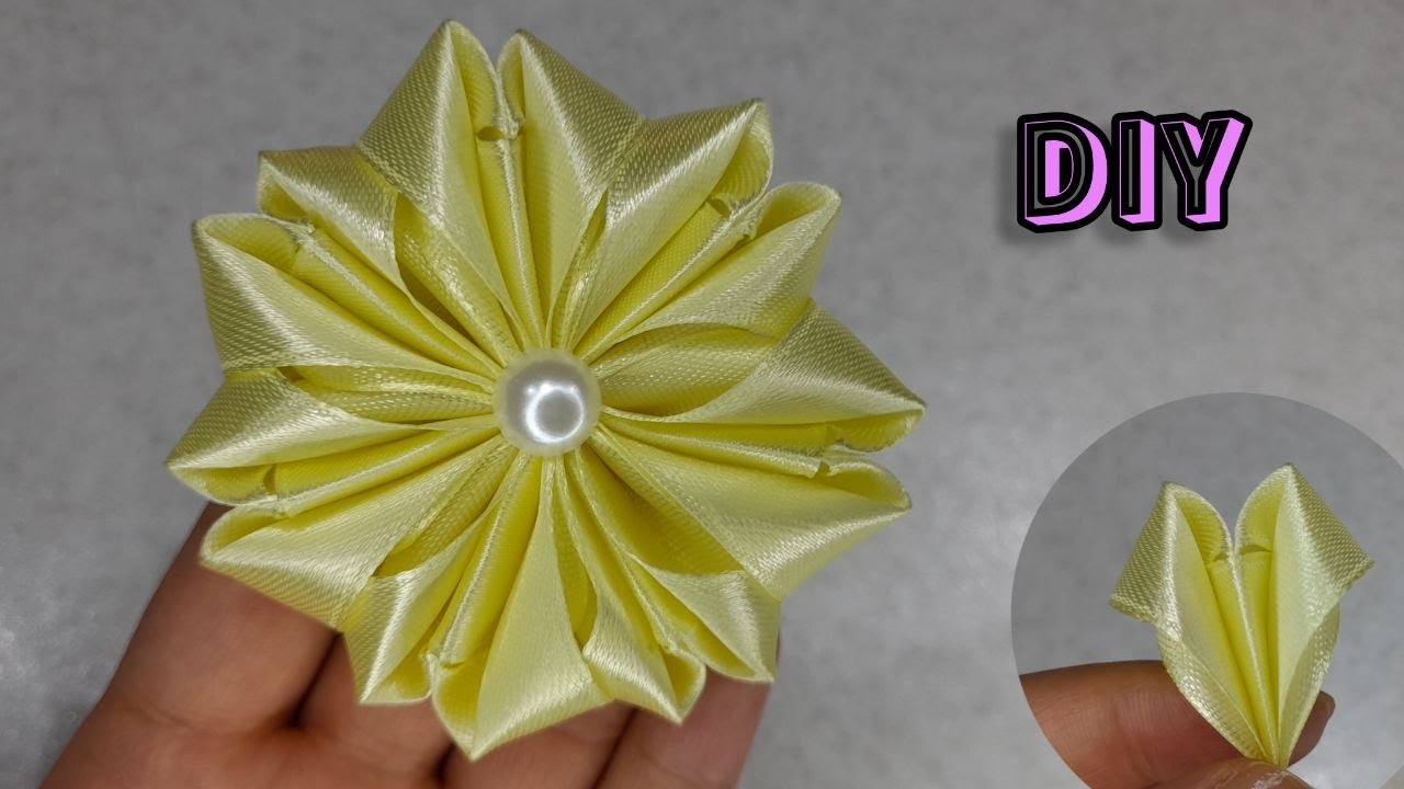 DIY | easy satin ribbon flowers | ribbon craft ideas