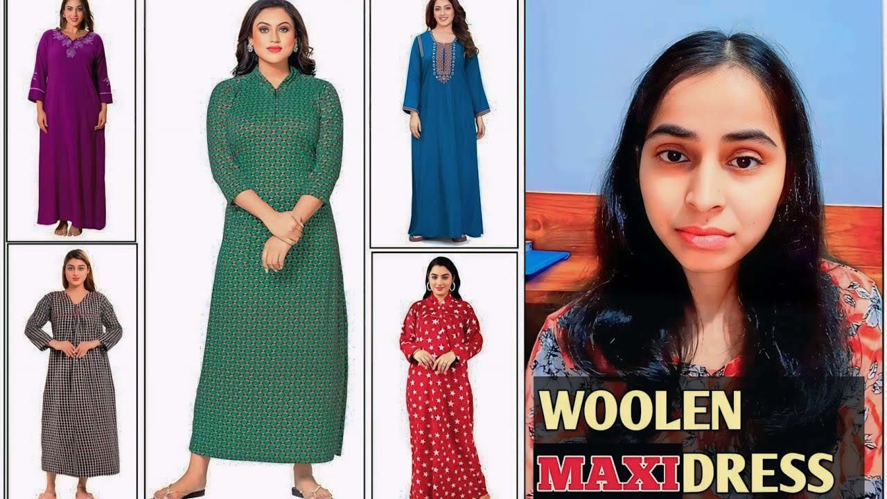 Myntra Winter Wear For Women ❄️👗|| Woolen Maxi Dress || Woolen Nighty Dress @myntra