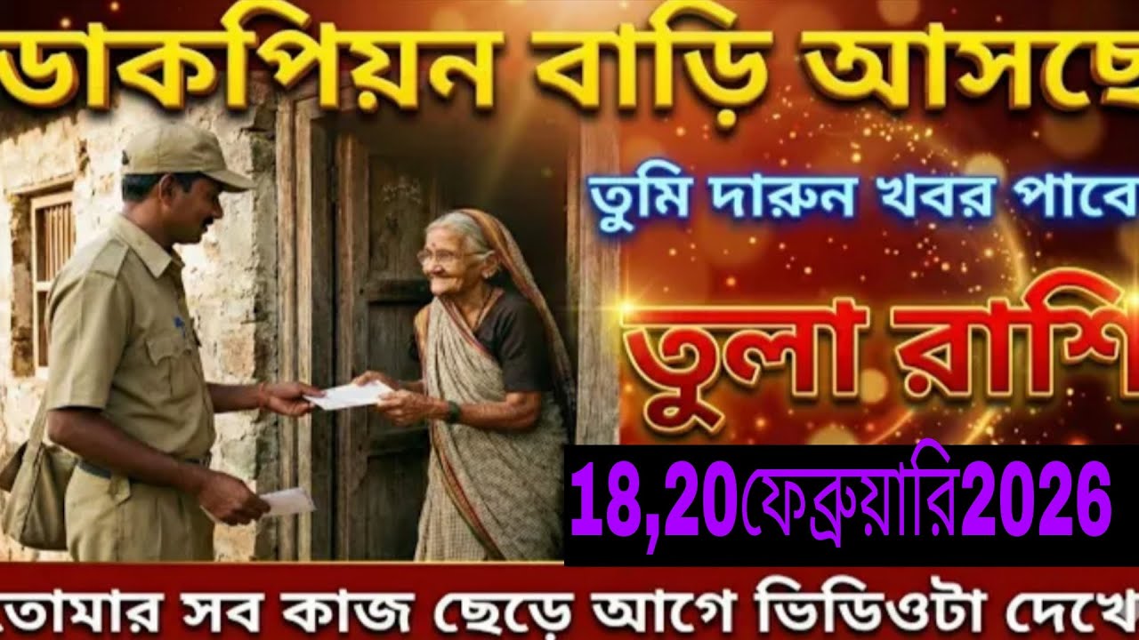 তুলা রাশি সতর্ক! ১৮-২০ ফেব্রুয়ারি ২০২৬ মহা পরিবর্তন 💥 দরজায় কড়া নাড়ছে ভাগ্য Tula Rashi Bangla 