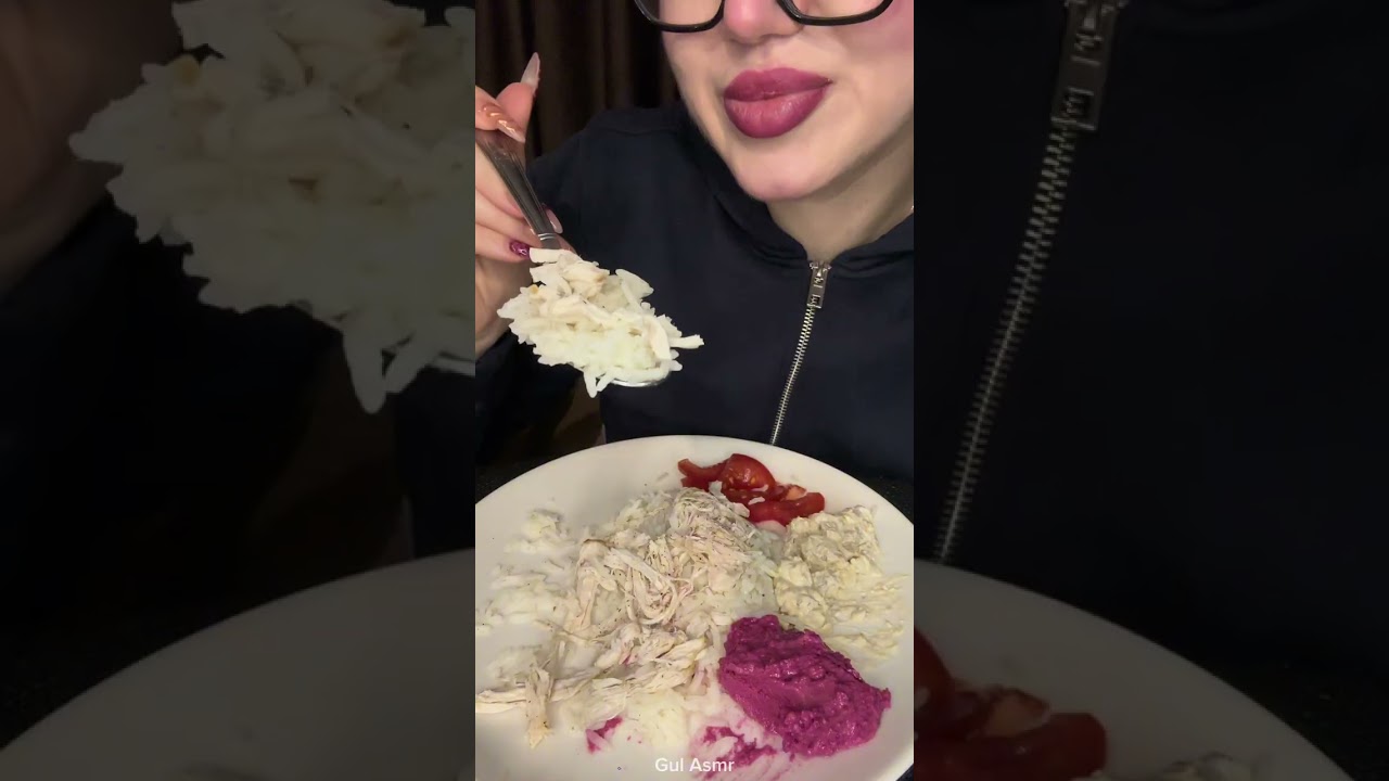 Tavuklu Pilav ASMR 🍗🍚 Turkish Chicken Rice, Yogurt Eggplant & Beetroot Hummus Mukbang
