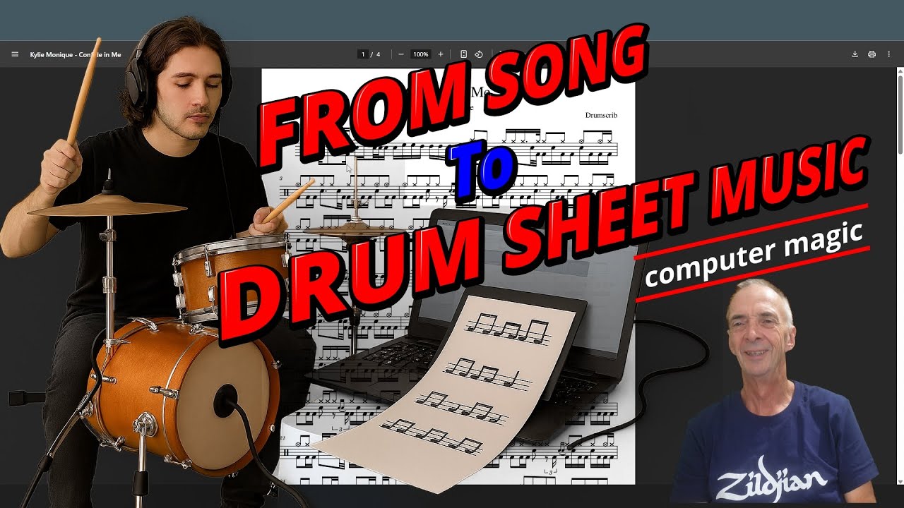 Turn songs into full drum sheet music