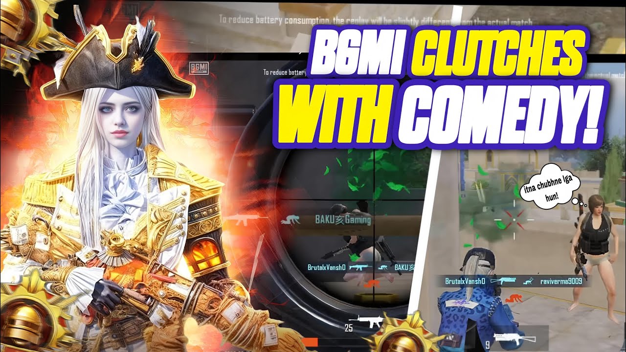 BGMI fight with comedy😂| 1v2-Clutches & Funny scenes😱