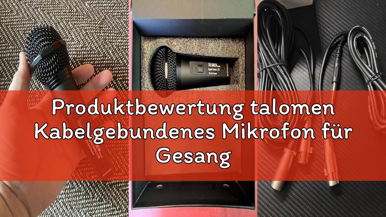 Produktbewertung talomen Kabelgebundenes Mikrofon für Gesang, Handmikrofon 6,35 mm mit EIN-/Ausschal