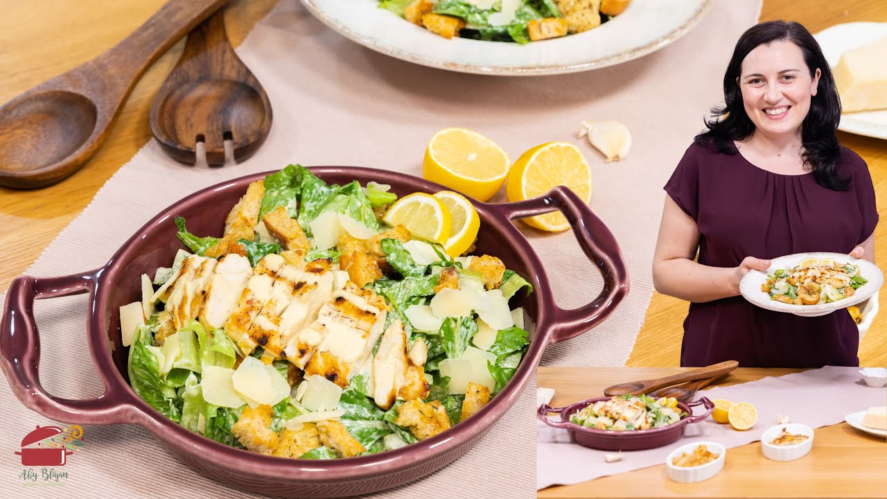 SALATA CAESAR CU PUI - UN DELICIU SANATOS #abyblajan #salatacaesar #salata