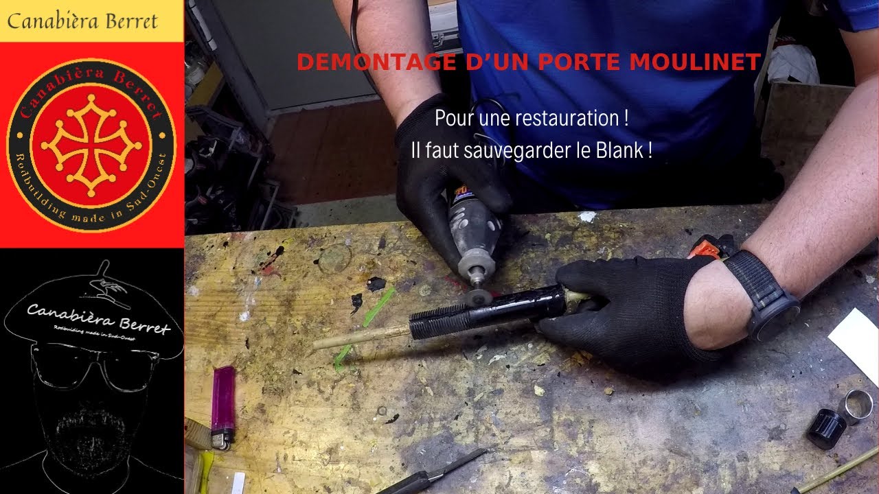 Démontage d'un porte moulinet de canne à pêche - Rodbuilding
