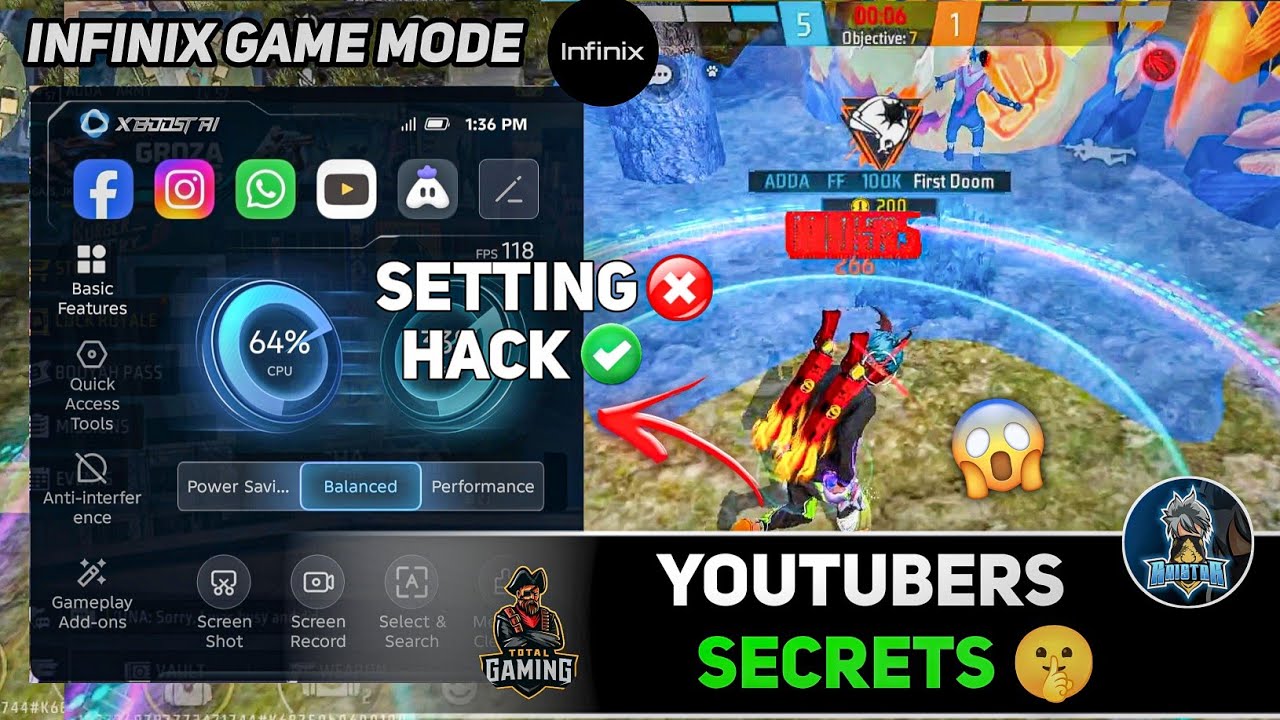INFINIX GAMING MODE Explained 🤯🔥| For FREE FIRE & BGMI 👍 Fix Lag Problem | 