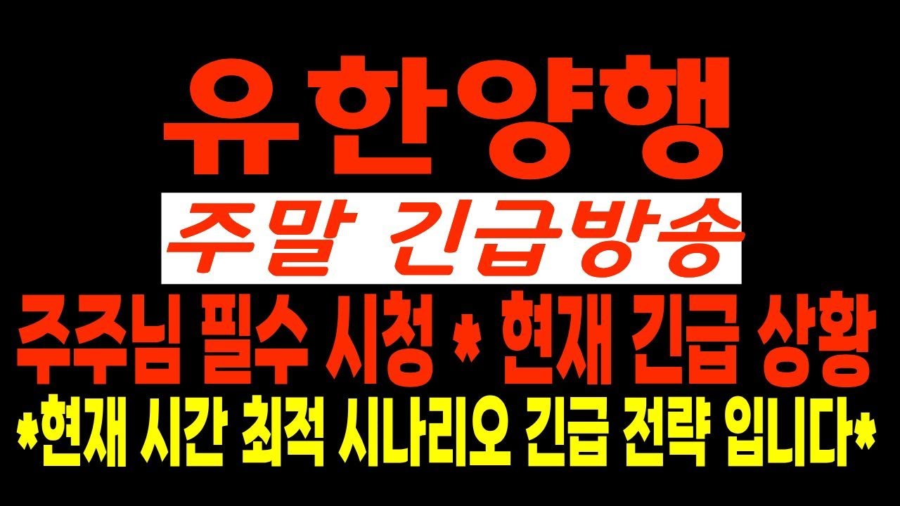 [유한양행 주가전망] 조욱제 사장, 102,800원 자기 돈 태웠다!  '진짜 바닥'은 여기! 세력의 개미 털기 마지막 구간, 지금 안 사면 조 사장보다 비싸게 사야 합니다!