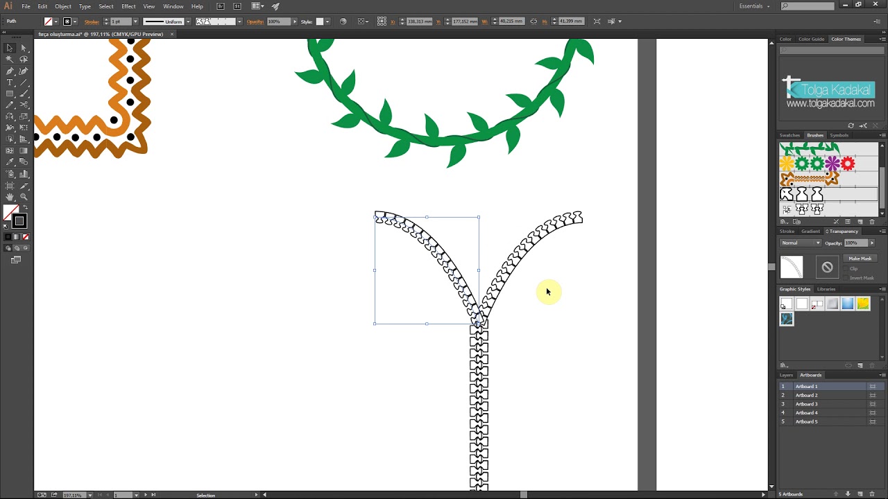 Illustrator Dersleri 39 - Illustrator Brush  Fırça Yapımı