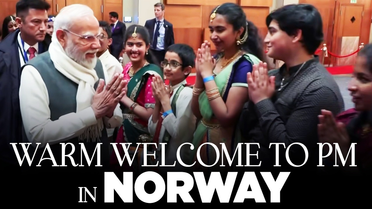 LIVE:  PM Modi arrives to a warm welcome in Norway
